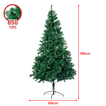 Christmas Tree 1.8M 850 Tips Green - Xmas Decor Decorations