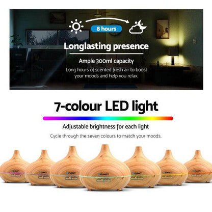 4 in 1 Aroma Diffuser - Aromatherapy Humidifier Purifier - Light Wood - Leisure Outdoors