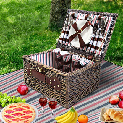 4 Person Outdoor Picnic Basket - Leisure Outdoors