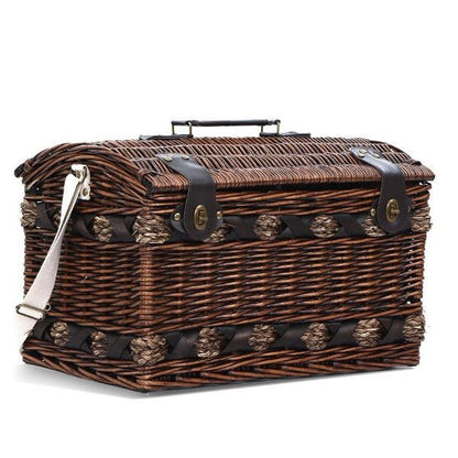 4 Person Wicker Insulated Picnic Basket With Blanket - Leisure Outdoors