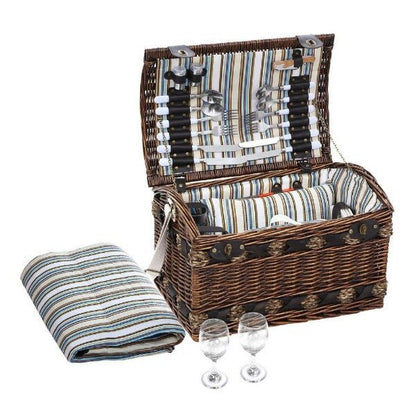 4 Person Wicker Insulated Picnic Basket With Blanket - Leisure Outdoors