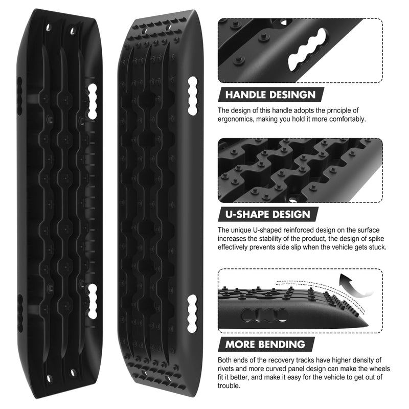 4WD Recovery track Board Traction Sand trucks strap mounting 4x4 Sand Snow Car BALCK - Leisure Outdoors