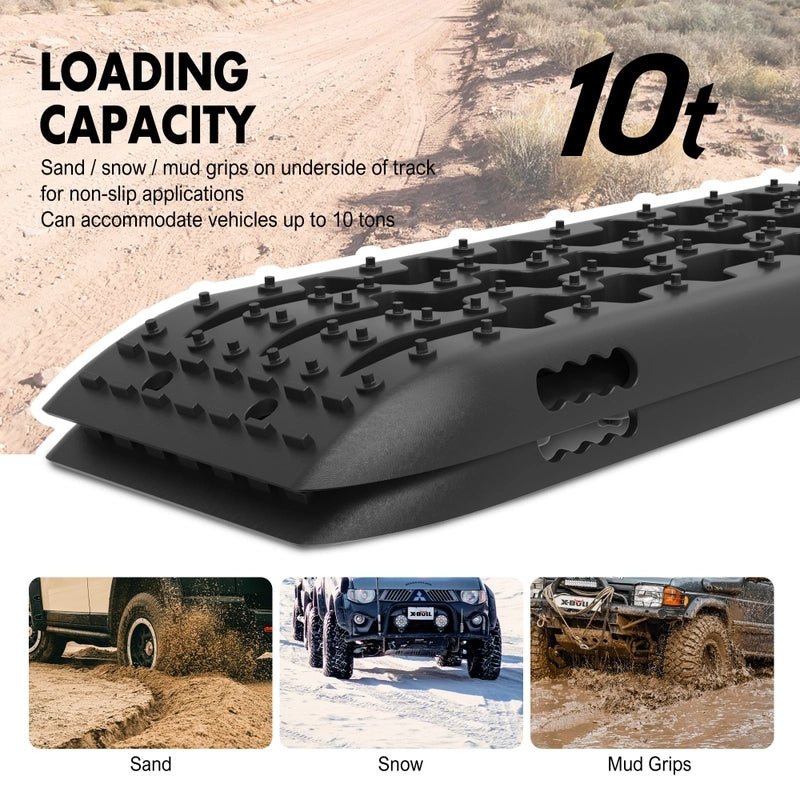 4WD Recovery track Board Traction Sand trucks strap mounting 4x4 Sand Snow Car BALCK - Leisure Outdoors