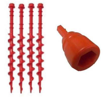 5 Piece - Screw Peg Large And Hex Drill Adaptor - Leisure Outdoors