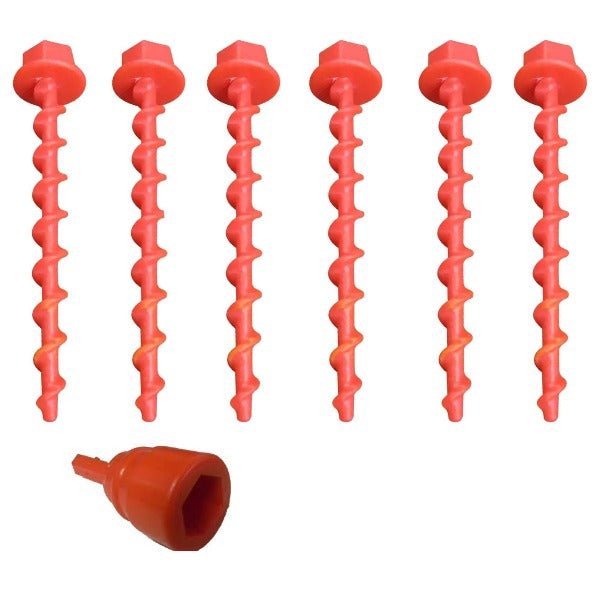 7 Piece - Screw Peg Small And Hex Drill Adaptor - Leisure Outdoors