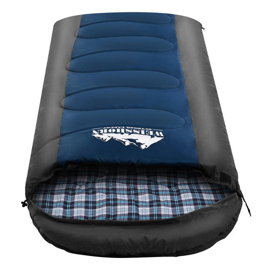 Weisshorn Sleeping Bag Bags Single Camping Hiking -20°C to 10°C Tent Winter Thermal Navy - Leisure Outdoors