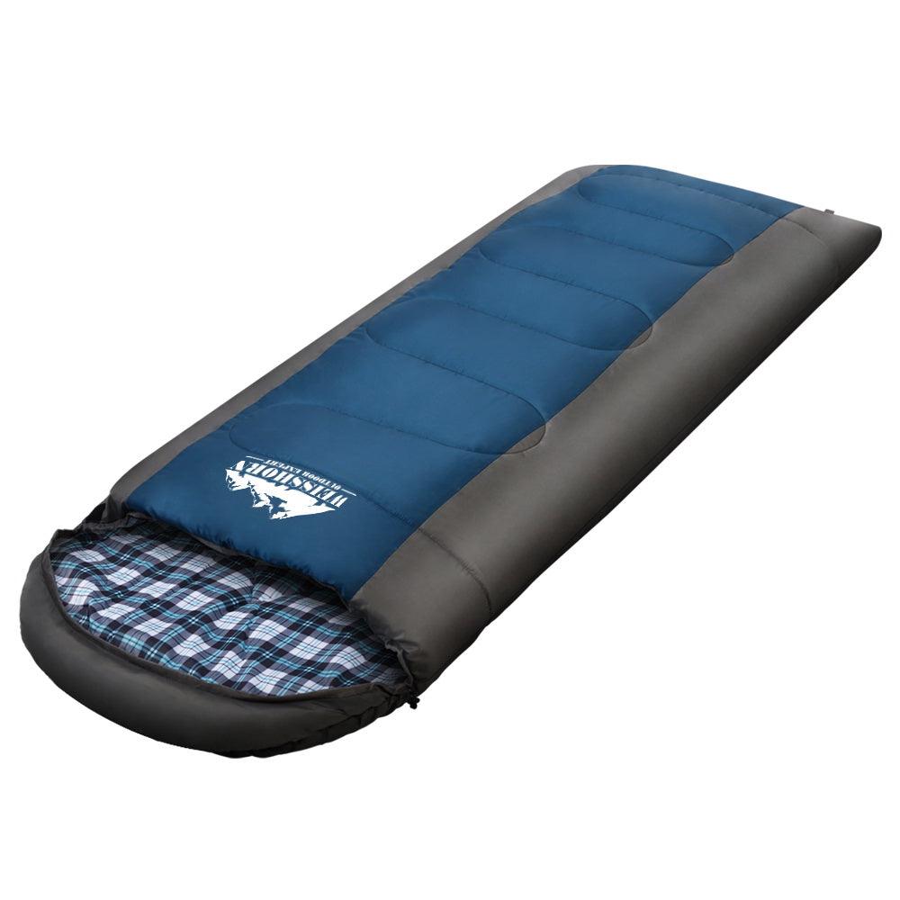 Weisshorn Sleeping Bag Bags Single Camping Hiking -20°C to 10°C Tent Winter Thermal Navy - Leisure Outdoors