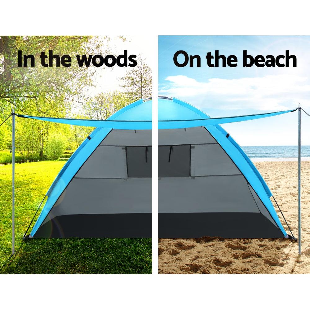 Weisshorn Camping Tent Beach Tents Hiking Sun Shade Shelter Fishing 2-4 Person - Leisure Outdoors