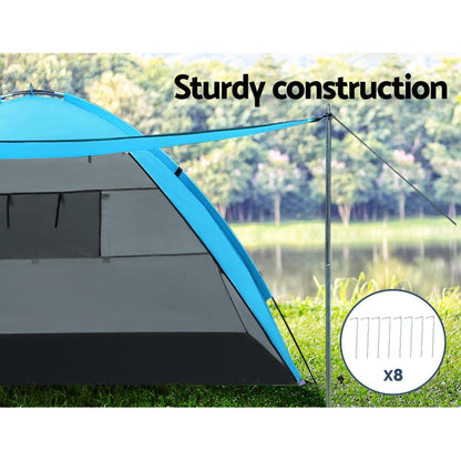 Weisshorn Camping Tent Beach Tents Hiking Sun Shade Shelter Fishing 2-4 Person - Leisure Outdoors