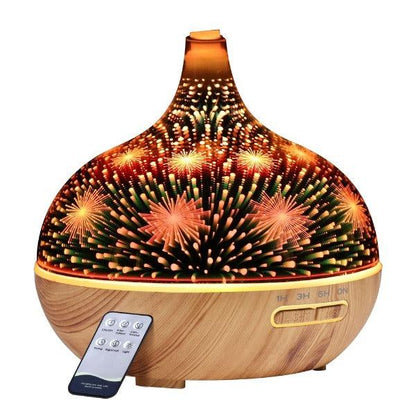 Aroma Diffuser 3D LED Night Light - Aromatherapy Humidifier Purifier - Fireworks - Leisure Outdoors