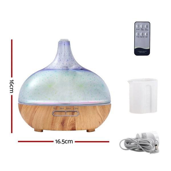 Aroma Diffuser 3D LED Night Light - Aromatherapy Humidifier Purifier - Fireworks - Leisure Outdoors