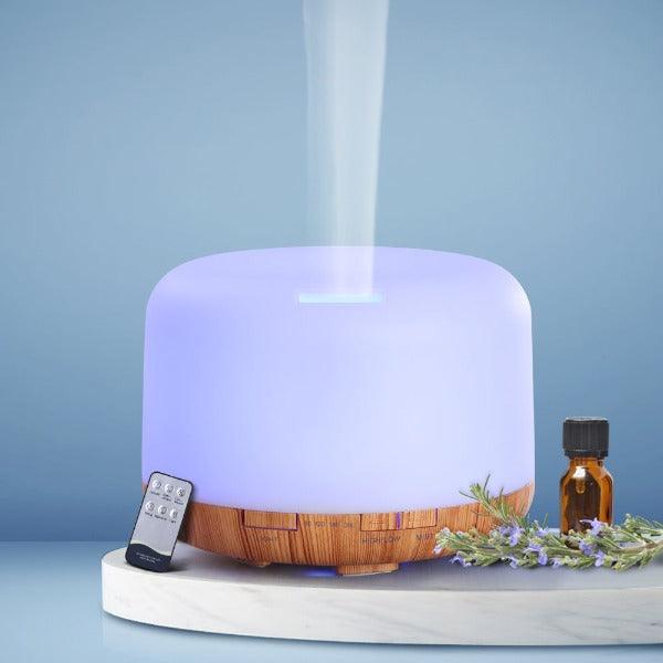 Aroma Diffuser LED Night Light - Aromatherapy Humidifier Purifier - Light Wood Grain - Leisure Outdoors