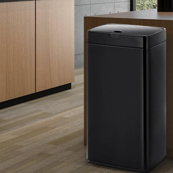 Automatic Motion Sensor Rubbish Bin 45L - Black - Leisure Outdoors