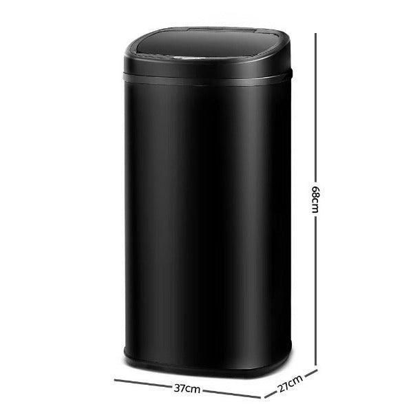 Automatic Motion Sensor Rubbish Bin 58L - Black - Leisure Outdoors