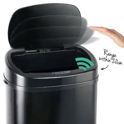 Automatic Motion Sensor Rubbish Bin 58L - Black - Leisure Outdoors