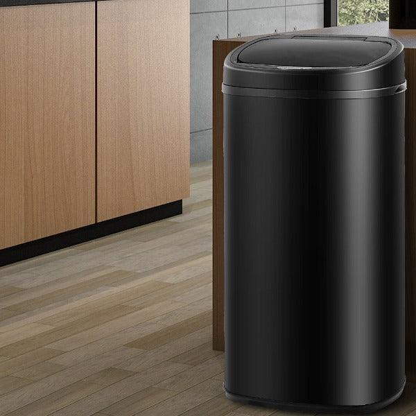 Automatic Motion Sensor Rubbish Bin 68L - Black - Leisure Outdoors