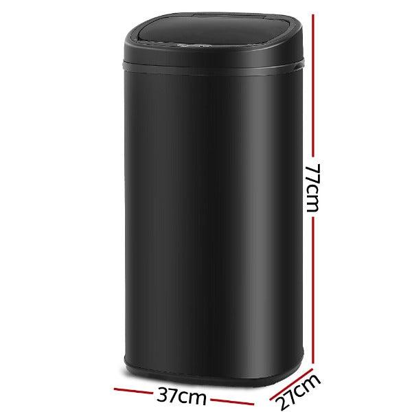 Automatic Motion Sensor Rubbish Bin 68L - Black - Leisure Outdoors