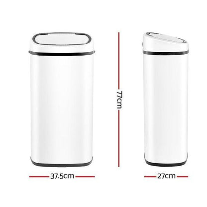 Automatic Motion Sensor Rubbish Bin 68L - White - Leisure Outdoors