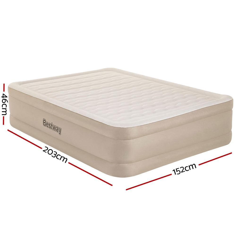 Bestway Air Bed Queen Size Mattress Camping Beds Inflatable Built-in Pump - Leisure Outdoors