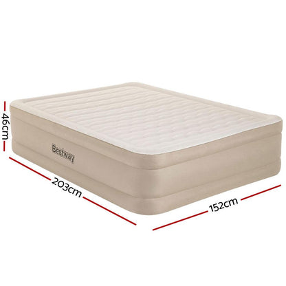 Bestway Air Bed Queen Size Mattress Camping Beds Inflatable Built-in Pump - Leisure Outdoors