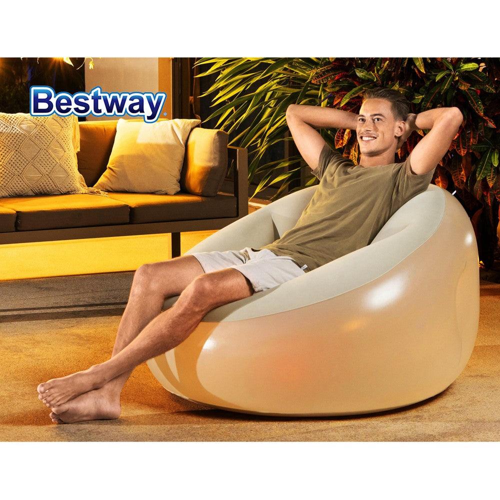 Bestway Inflatable Seat Sofa LED Light Chair Outdoor Lounge Cruiser - Leisure Outdoors