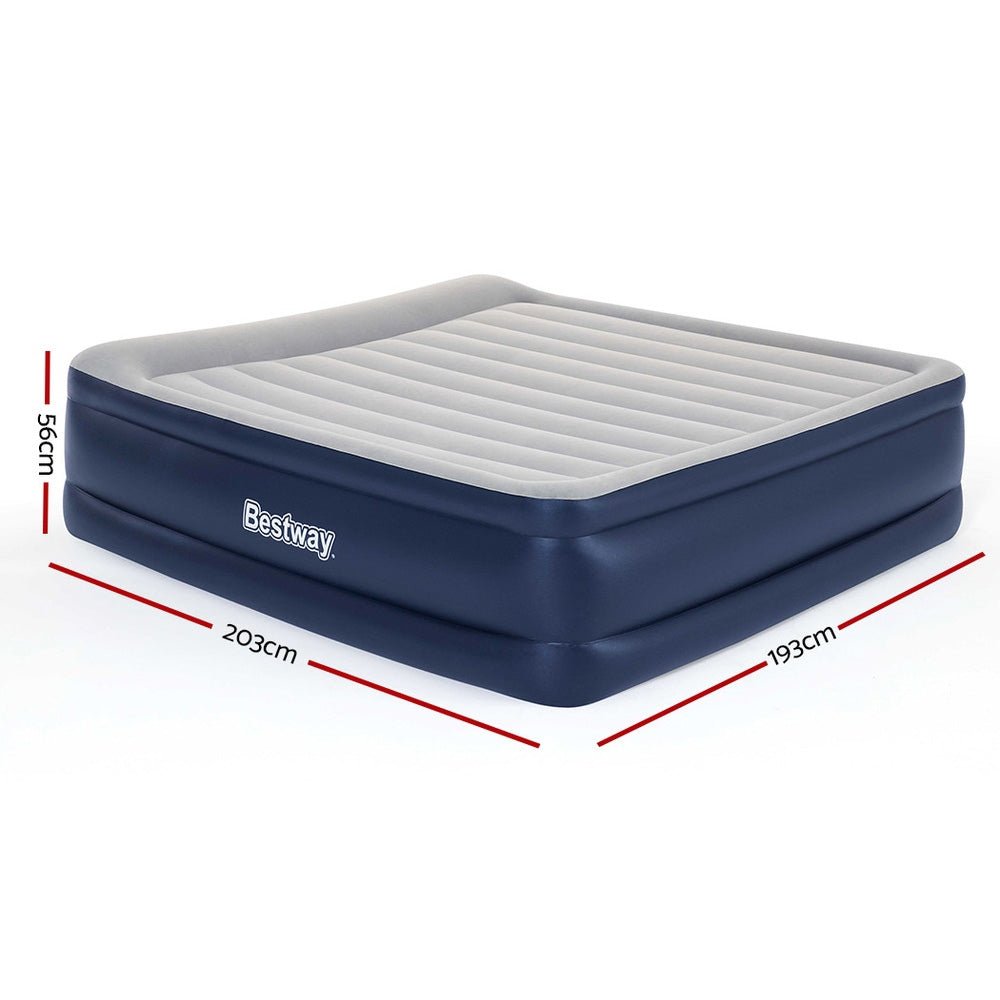 Bestway King Air Bed Inflatable Mattress Sleeping Mat Battery Built-in Pump - Leisure Outdoors