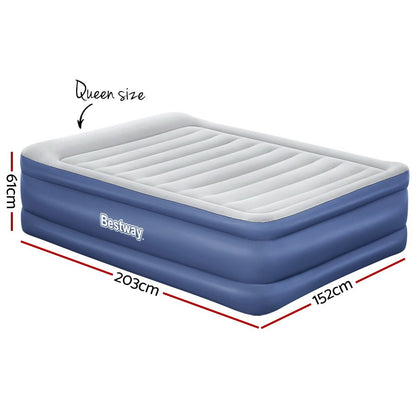 Bestway Queen Air Bed Inflatable Mattress Sleeping Mat Battery Built-in Pump - Leisure Outdoors