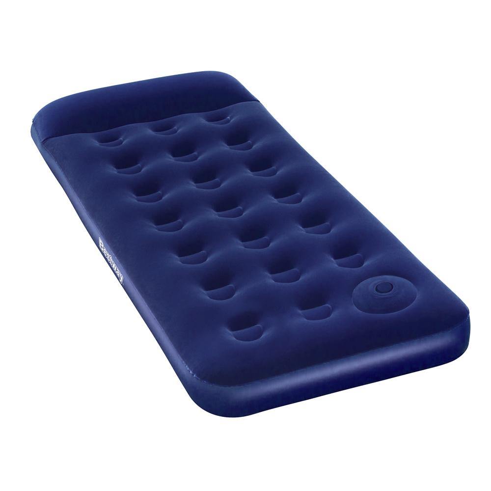 Camping Inflatable Air Bed Mattress - Built In Foot Pump - Single Size - Leisure Outdoors