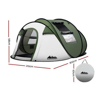 Camping Pop Up Dome Tent - 5 Person - Leisure Outdoors