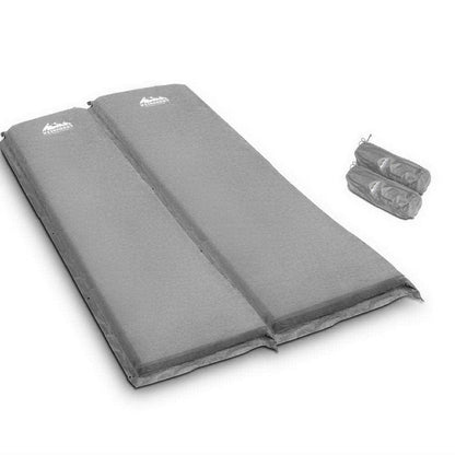 Camping Self Inflating Air Bed Mattress Mat Double 10CM Thick - Grey - Leisure Outdoors