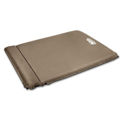 Camping Self Inflating Mattress Mat 10CM Thick - Double Size - Coffee - Leisure Outdoors