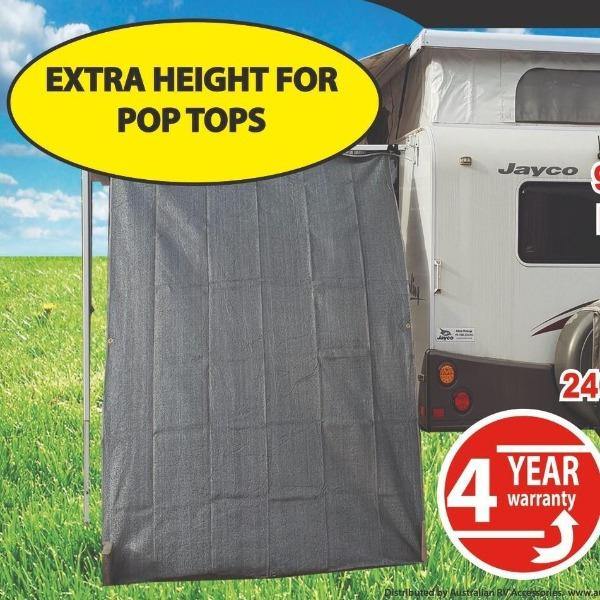 Caravan Pop Top Privacy Screen Mesh Sun Shade - End Wall - Extra Long - Leisure Outdoors