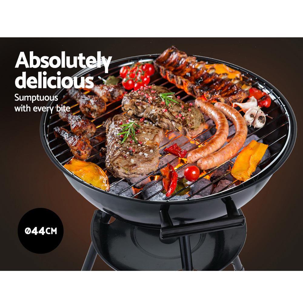 Charcoal BBQ Smoker Grill Outdoor Camping Patio Wood Barbeque Steel Oven - Leisure Outdoors