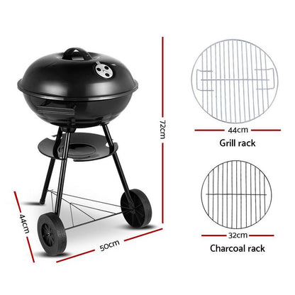 Charcoal BBQ Smoker Grill Outdoor Camping Patio Wood Barbeque Steel Oven - Leisure Outdoors