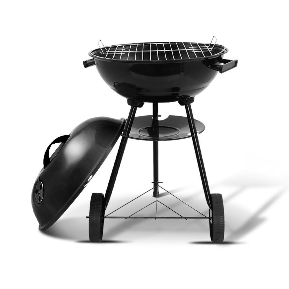 Charcoal BBQ Smoker Grill Outdoor Camping Patio Wood Barbeque Steel Oven - Leisure Outdoors