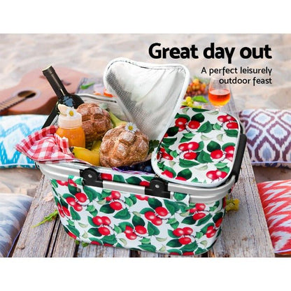 Collapsible Insulated Picnic Cooler Carry Basket - Bloom