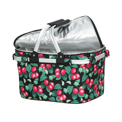 Collapsible Insulated Picnic Cooler Carry Basket- Cherry - Leisure Outdoors