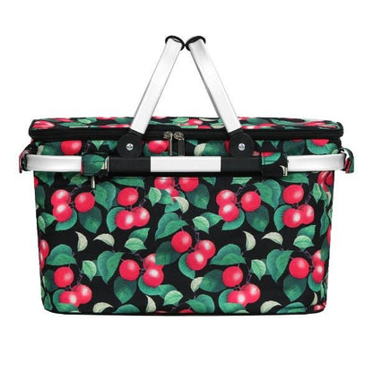 Collapsible Insulated Picnic Cooler Carry Basket- Cherry - Leisure Outdoors