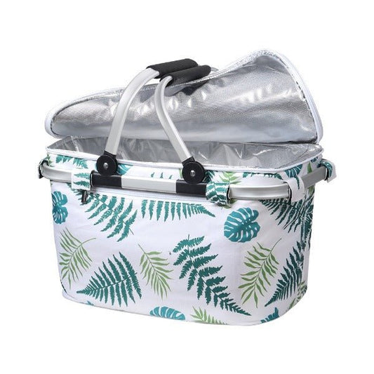 Collapsible Insulated Picnic Cooler Carry Basket - Leaf - Leisure Outdoors