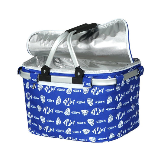 Collapsible Insulated Picnic Cooler Carry Basket- Seas - Leisure Outdoors