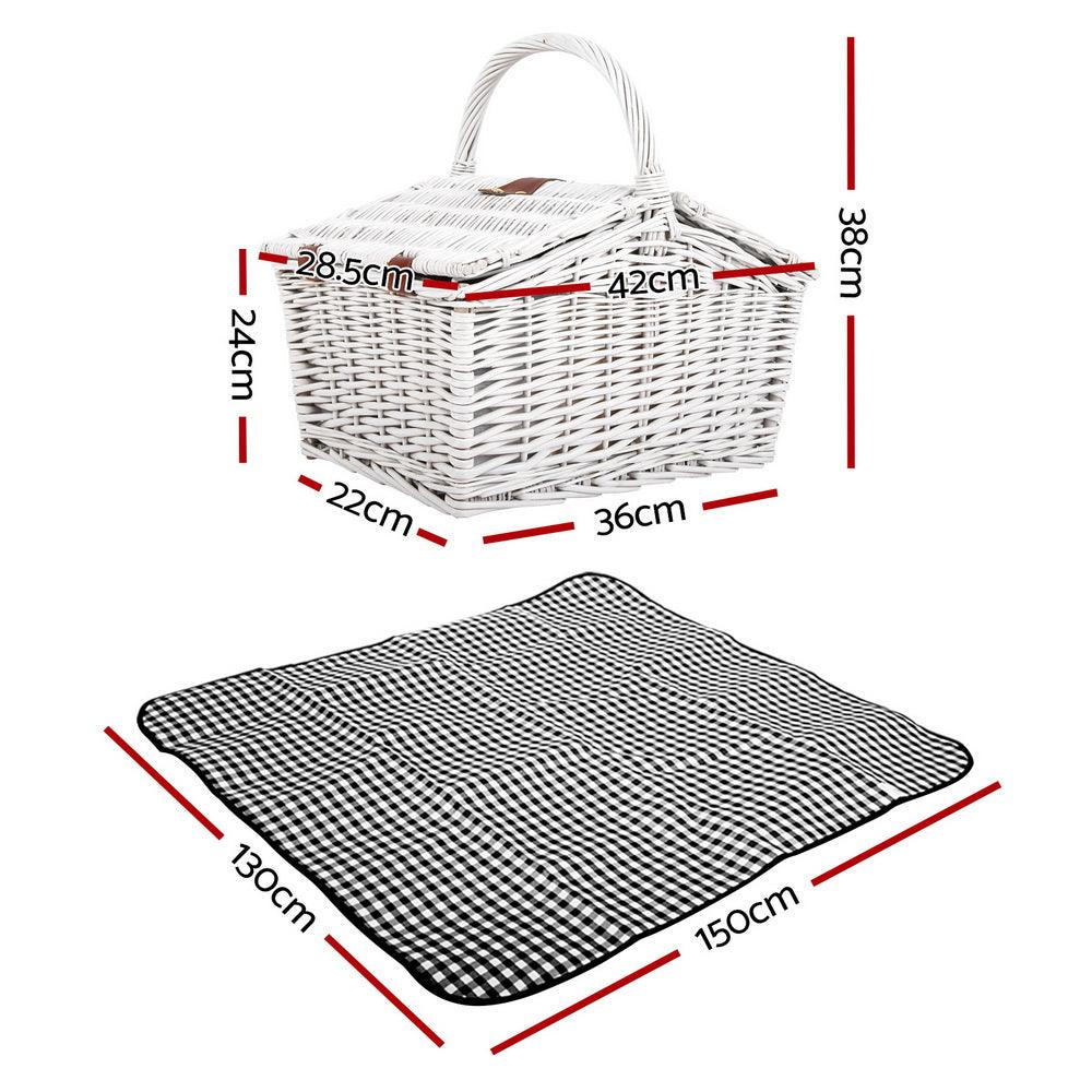 Deluxe 2 Person Outdoor Picnic Basket With Cheese Board - Leisure Outdoors