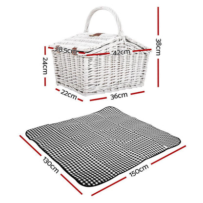 Deluxe 2 Person Outdoor Picnic Basket With Cheese Board - Leisure Outdoors