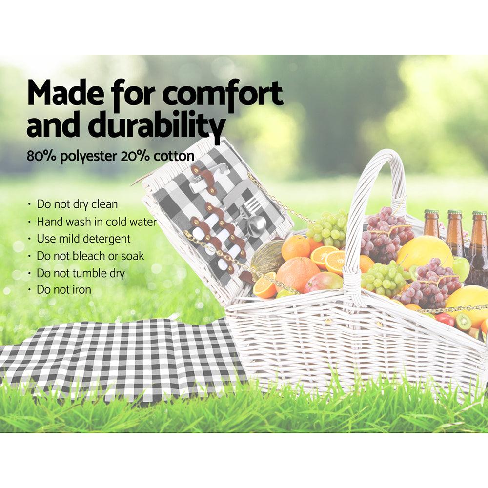 Deluxe 2 Person Outdoor Picnic Basket With Cheese Board - Leisure Outdoors