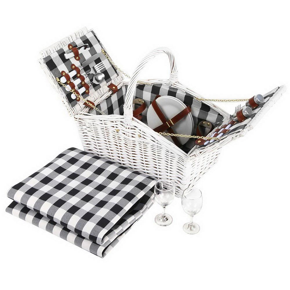 Deluxe 2 Person Outdoor Picnic Basket With Cheese Board - Leisure Outdoors