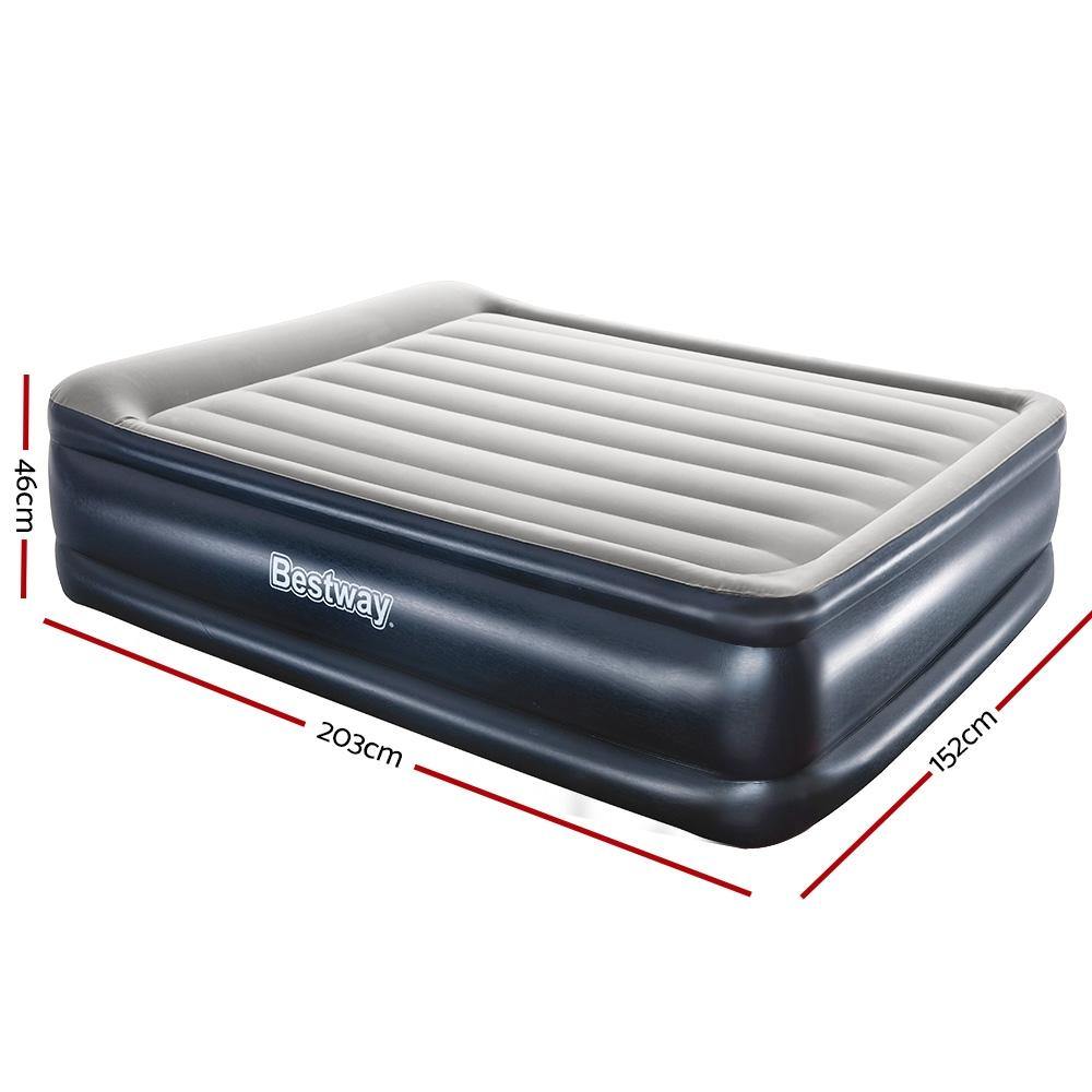 Deluxe Inflatable Air Bed Mattress With Built In Pump - Queen Size - Leisure Outdoors