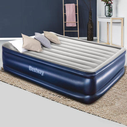 Deluxe Inflatable Air Bed Mattress With Built In Pump - Queen Size - Leisure Outdoors