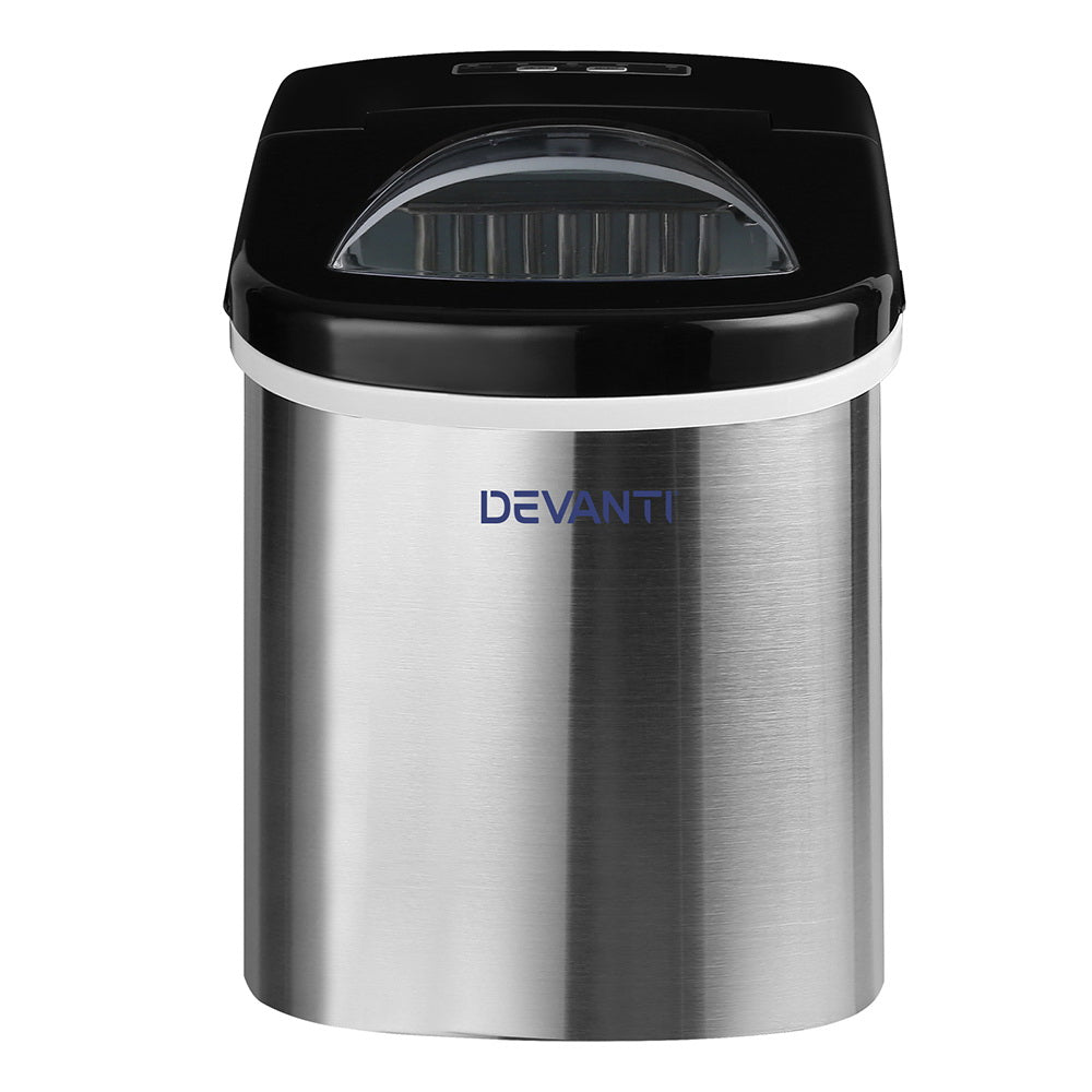 Devanti 2.4L Stainless Steel Portable Ice Cube Maker - Leisure Outdoors