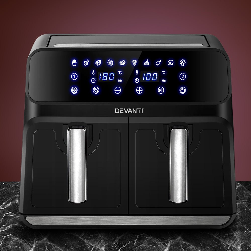 Devanti Air Fryer 8L LCD Fryers Oven Airfryer Healthy Cooker Oil Free Kitchen - Leisure Outdoors