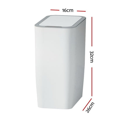 Devanti Motion Sensor Bin Automatic Rubbish Bins Waste Trash Can White 9L - Leisure Outdoors