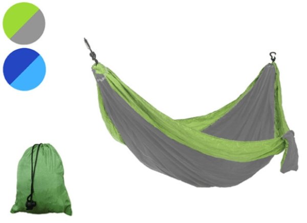 Double Hammock - 270cm x 135cm - Blue & Green - Leisure Outdoors